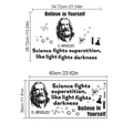 Mendeleev Porträt Wandsticker mit Wissenschaftszitat für Klassenzimmer und Büro - Mendelejew Wissenschaftsthema (ZRA001)