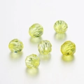 Gelbe Acrylperlen mit Rauten-Schliff für DIY Schmuckherstellung und Halsketten - 50 Stück / Hellgelb 8mm