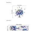 Adesivi murali glicine viola e farfalle in PVC con dimensione layout di 120x30 cm - Albero Viola (30x120cm)