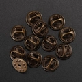 Set of 12 vintage bronze metal butterfly clutch pin backs for DIY brooch and badges - Clutch Only (Without Tack) / 50 Pieces / Bronze