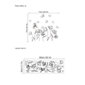 Floral and butterfly wall sticker in black line art style, dimensions 90x30cm - ZC1729-Line Flower-30-90 (No Bag)