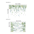 Pegatina de pared extraíble de hojas verdes y mariposas para hogar, 102x71cm - Ramas-30-90-2 (Sin Bolsa)