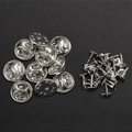 Silver butterfly clutch pin backs and needles set for DIY brooch and badge making - Clutch and Tack Set / 50-Piece Set / White Gold