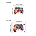 Bunter Aquarell PS4-Controller Wandaufkleber mit Layout- und Klebeabmessungen - Spielcontroller (FB059)