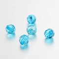 Himmelblaue facettierte Acrylperlen für DIY handgemachten Schmuck und Halsketten - 50 Stück / See-Blau 8mm