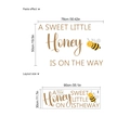 Bee themed baby shower wall sticker with A Sweet Little Honey text 90x30cm layout - Bee Theme (PC938)