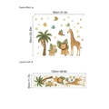 Cartoon jungle animal wall decals with giraffe and lion for kids bedroom decor - PB1166-Animals