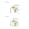 Adesivo murale con fiori e gabbia per uccelli con dimensioni del layout e del montaggio - Stile Fiori e Gabbia Uccelli Acquerello (PB1179)