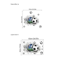 Sticker mural 3D ballon de football brisant le mur avec vue du stade et mini ballons - Style de Motif de Football (ZC1270)