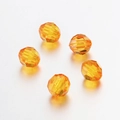 Facettierte Acryl-Abstandsperlen in bernsteinfarbenem Orange für DIY-Schmuckherstellung - 50 Stück / Goldfarbe 8MM