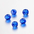 Minimalistische dunkelblaue facettierte Acrylperlen für DIY-Schmuck und Halsketten - 50 Stück / Königsblau 8mm