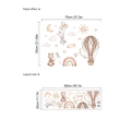 Watercolor hot air balloon wall decal with animals in layout size for nursery decor - Hot Air Balloon Animals-30x90cm