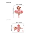 Muursticker cartoon meisje met roze stippenjurk inclusief layout en afmetingen - Liefdesmeisje (TA471)