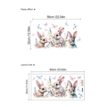 Vinilo decorativo de conejo de Pascua y mariposa acuarela, tamaño diseño de 60x30cm - Patrón Conejo de Pascua Acuarela (LC019)