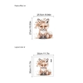 Autocollant mural renard avec couronne de fleurs design aquarelle pour décoration - PB1168-Renard-30-30