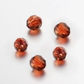 Facettierte bernsteinfarbene Acrylperlen für DIY Schmuck und handgemachte Ketten - 50 Stück / Kaffee 8mm