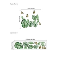 Vinilos decorativos autoadhesivos de hojas de monstera tropical y mariposas amarillas - Estilo Hoja Verde Mariposa (ZD700)