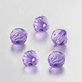 Transparente lila facettierte Acrylperlen für DIY-Schmuckherstellung und Ketten - 100er Pack / Blauviolett 6mm