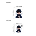 Easter angel boy wall sticker with blue outfit and wings in a 30x30cm layout size - Angel Boy (PB1131)