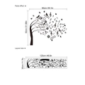 Adesivo murale albero musicale con note nere e uccelli per decorazioni moderne - Albero Vettoriale (PB1120)
