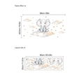 Cartoon elephant and clouds wall sticker set, layout 90x30cm, finish 99x49.5cm - Elephant Style (TA415) / 30x90cm