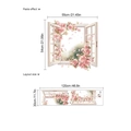 Adesivo murale finestra 3D rose rosa dimensioni del layout e dell'effetto - Finestra di Fiori Rosa
