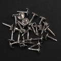 Silver plated metal split pins with flat round head and bendable legs for DIY jewelry crafts - Tack Only (Without Clutch) / 50 Pieces / White Gold