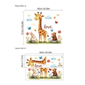 Adesivi murali giraffa e orsetto, formato 30x90cm per decorazione cameretta bimbi - Set Animali (TA464)