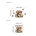 Easter squirrel wall sticker with flower crown, butterflies, and colorful eggs - Easter Squirrel (30x30cm Without Bag)