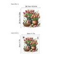 Easter tulip flower wall decal with colorful eggs in terracotta pots PVC sticker - Easter Tulip (LC079)