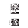 Self-adhesive black vinyl wall sticker with daily progress quote, size 37x44.5cm - Black English Inspirational Slogan (TA355)