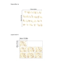 Self-adhesive gold metallic PVC alphabet wall stickers with layout and paste dimensions - Gold Alphabet (ZC690)