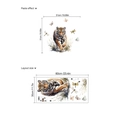 Tigerkopf Wandtattoo Layout und Display der Klebeeffekt-Größe für Heimdekoration - Tiger-Stil (ZC1800)
