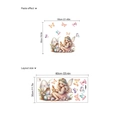 Adesivi murali con coniglietto di Pasqua per bambina con farfalle e uova dimensioni layout - Ragazza di Pasqua (ZC1886)