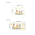 Wandtattoo Osterhase und Küken mit Layout-Größe für Kinderzimmer Dekoration - PB1251-Osterhase und Gras