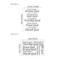 Selbstklebende schwarze Vinyl-Wandsticker mit inspirierenden englischen Gott-Zitaten - Inspirierender Zitatstil (PD624)