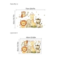 Adesivi murali animali cartoni animati leone e gufo per cameretta bambini 73x43cm - Combinazione di animali dei cartoni animati (TA383) / Dimensioni del layout 40x60cm