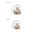Paashaas muursticker met bloemen met weergave van lay-out en 27cm plak-effect - Paashaas Stijl (ZC1919) / 30x30cm