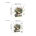 Vinilo decorativo de carretilla con flores de Pascua, girasoles y mariposas - Carrito de Flores de Pascua (LC083)