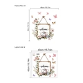 Butterfly and teapot welcome wall sticker with layout and paste effect dimensions - Welcome Door Sticker Floral Style (ZB261)