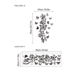 Adesivi murali farfalle nere e fiori stile disegno a mano con dettagli del layout - Farfalla Nera Floreale (FB027)