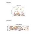 Animal train wall sticker for kids rooms in PVC showing paste effect and layout size - Cartoon Animal Train Style (ZC955)