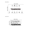 Self-adhesive black PVC teamwork wall sticker with icons for office decor, 75x42cm size - Vector Motivational English Style (PD653)