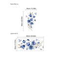 Wandsticker mit blauen Blumen und Schmetterlingen aus PVC mit Layout und Maßen - Blau Blume Schmetterling Stil (FB013) / 30x60cm