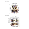 Adesivo murale con simpatico panda e ghirlanda di fiori per cameretta dei bambini - 30*60cm*2 Fogli (Stile Panda)
