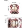 Adesivi murali con finestra di rose e fiocco romantico, set con dimensioni prodotto - 30*90cm