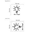 Black 10x10cm 'don't forget' light bulb wall sticker for bedroom light switch covers - 10*10CM