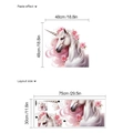 Muursticker wit eenhoorn met roze bloemen inclusief afmetingen voor slaapkamer - 30*75cm (Geen Zak)
