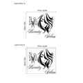 Beauty Salon wall sticker in black butterfly scissors silhouette, 57x50cm size - 50x57cm