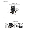 Wandtattoo Eule auf Ast mit 90x30cm Layout und 46x54cm Endgröße für die Wanddekoration - Frische Grüne Blätter Eule Stil (HMP6-1195) / 30*90cm (Ohne Beutel)